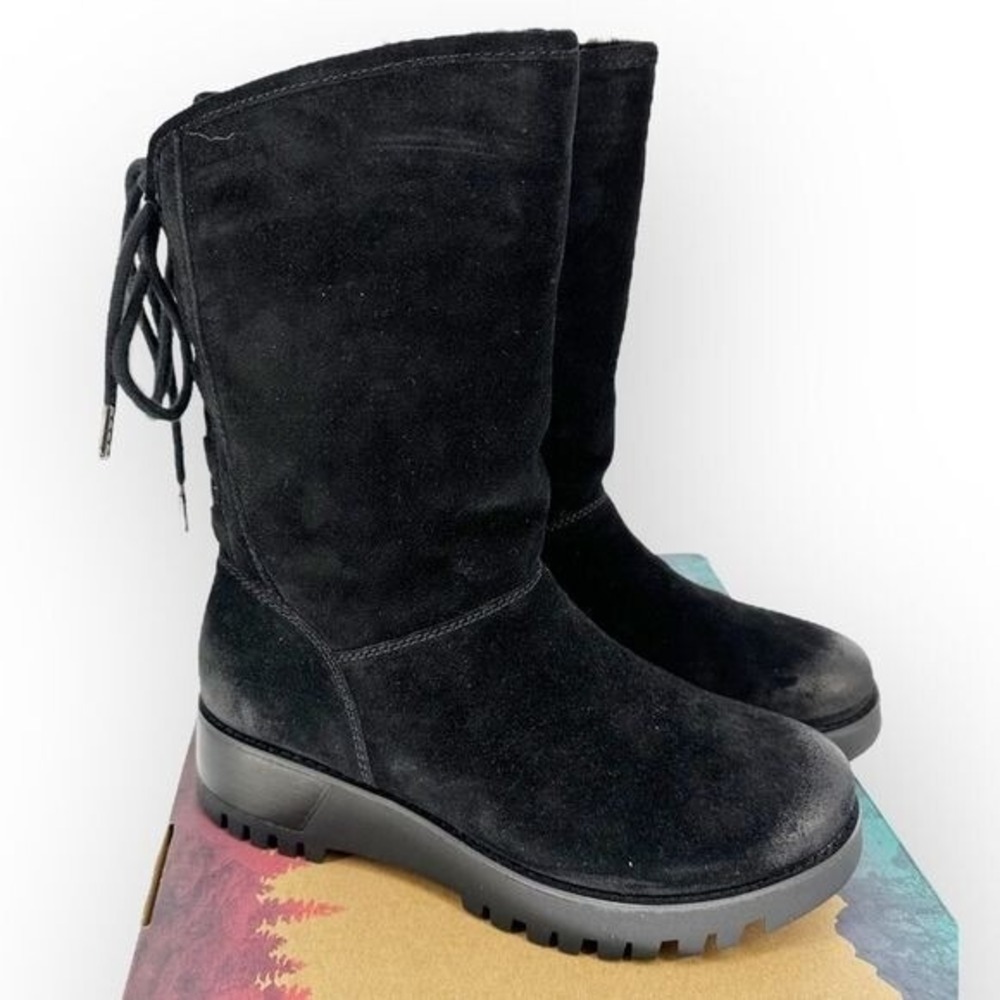 Bionica NIB Canita Black Suede Sherpa-Lined Waterproof Boot - size 7 All-Weather - Picture 5 of 11